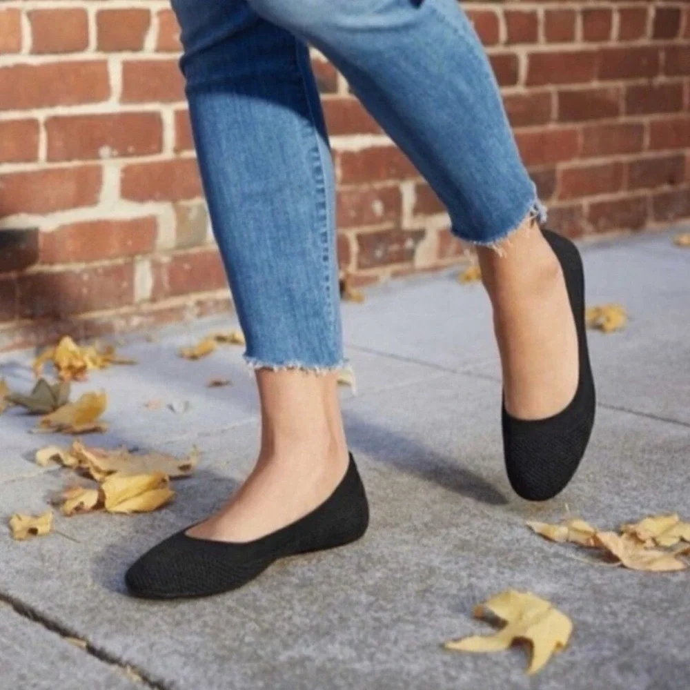 Allbirds Tree Breezers‎ Charcoal Grey Knit Ballet Flats Womens 9.5 TB W9.5